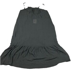 Raviya Adjustable Spaghetti Strap Cover-Up Maxi Ruffle Dress Black Size Medium